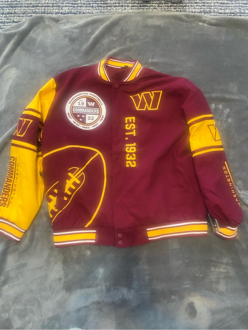 🏈 NFL team apparel Washington Commanders  Varsity Bomber Jacket